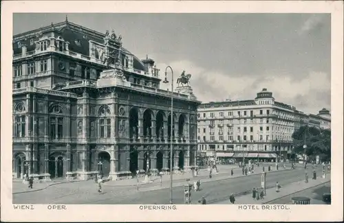 Ansichtskarte Wien Opernring mit Oper und Hotel Bristol 1942