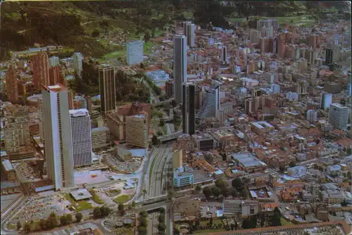 Postcard Bogota Luftbild Aerial View City Luftaufnahme Int. Zentrum 1970