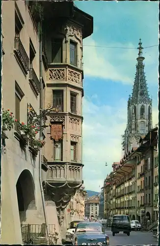 Berner Oberland BERNE Straße Altstadt div. alte Autos Auto-Typen 1960