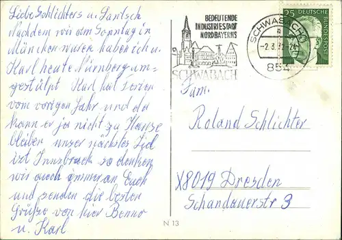 Ansichtskarte Nürnberg Stadtteilansichten und Nürnberger Trichter 1972