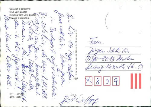 Postcard Balatonfüred Stadtansichten 1999