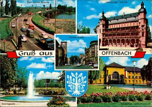 Offenbach (Main) Mehrbild-AK Stadtteilansichten ua. Kaiserstraße  1976