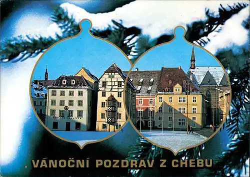 Postcard Eger Cheb Marktplatz - Weihnachten 1981