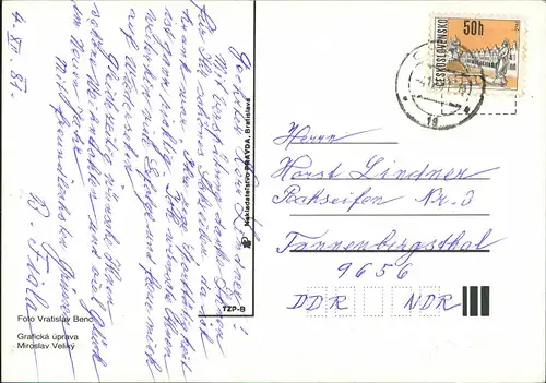 Postcard Eger Cheb Marktplatz - Weihnachten 1981