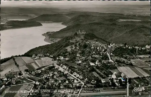 Hemfurth-Edersee-Edertal Edertalsperre Talsperre & Umland vom Flugzeug aus 1958