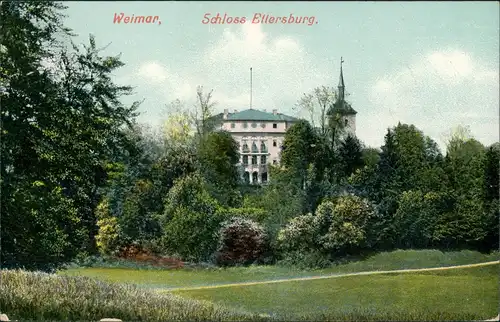 Weimar Partie am Schloss Ettersburg, Castle Postcard 1909  Stempel WEIMAR