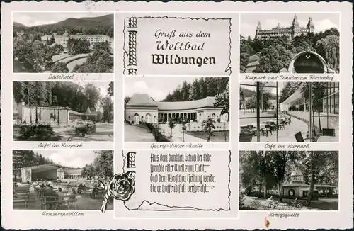 Bad Wildungen Mehrbild-AK mit Stadtteilansichten 7 Fotoansichten 1963