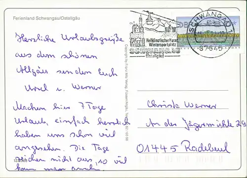 Ansichtskarte Schwangau 3 Bild Haus, Stadt, Umland 1994