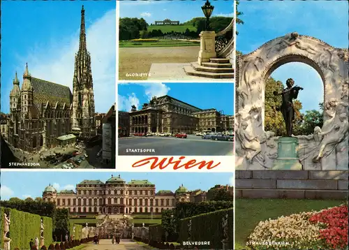 Wien Stadtteilansichten ua. Dom, Belvedere, Staatsoper uvm. 1980