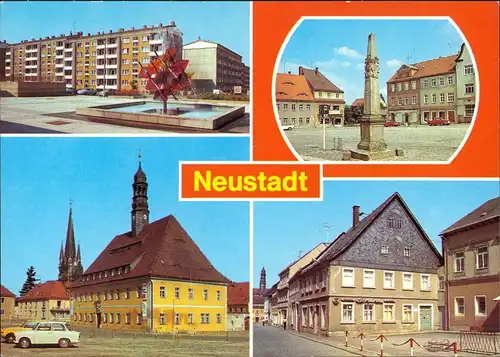 Neustadt (Sachsen) Friedrich-Engels-Straße, Postmeilensäule, Bahnhofstraße 1981