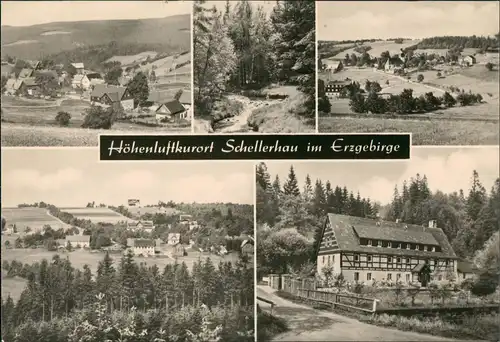 Schellerhau-Altenberg (Erzgebirge) DDR Mehrbild-AK mit 5 Ortsmotiven 1975/1973