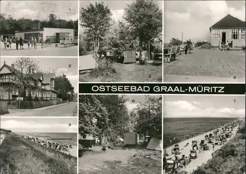 Graal-Müritz DDR Mehrbild-AK ua. Broiler-Gaststätte, Kinder-  Tannenhof 1979