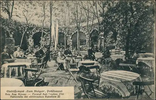 Ansichtskarte Potschappel-Freital Etablissement Zum Steiger 1913