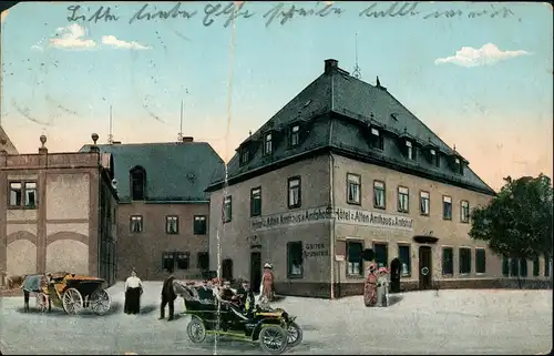 Ansichtskarte Altenberg (Erzgebirge) Hotel altes Haus - Auto 1920