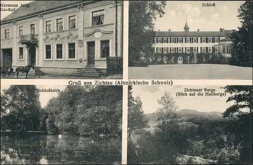 Ansichtskarte Zichtau-Gardelegen 4 Bild Gasthof, Schloß 1912