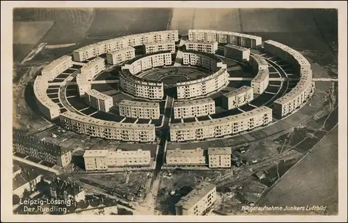 Ansichtskarte Lößnig-Leipzig Luftbild Rundling 1931