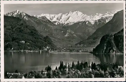 Ansichtskarte Hergiswil NW Stadtpartie 1955