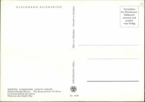 Ansichtskarte  Gemälde Martin Schäfer Auferstehung Christi 1981