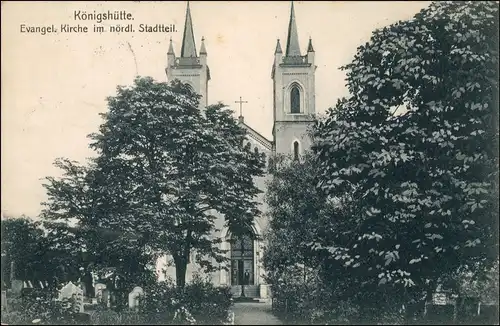 Königshütte (Oberschlesien) Chorzów Evangelische Kirche im nördl. Stadtteil 1907