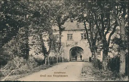 Ansichtskarte Varel Gruss aus Knyphausen Einfahrtstor 1913