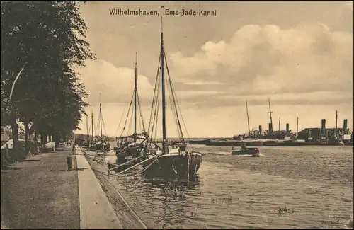 Ansichtskarte Wilhelmshaven Schiffe, Dampfer Ems-Jade-Kanal 1916