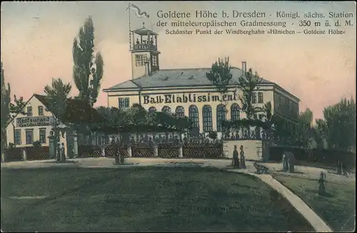 Hänichen-Bannewitz Gasthaus goldene Höhe Windbergbahn Freital 1914