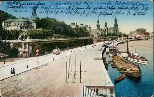 Ansichtskarte Dresden Elbdampfer Belvedere 1929