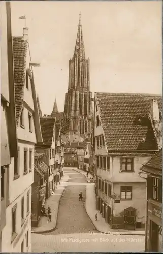 Ansichtskarte Ulm a. d. Donau Wallfischgasse 1924