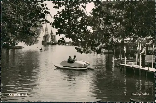 Ansichtskarte Konstanz Wasservelo im Gondelhafen 1956