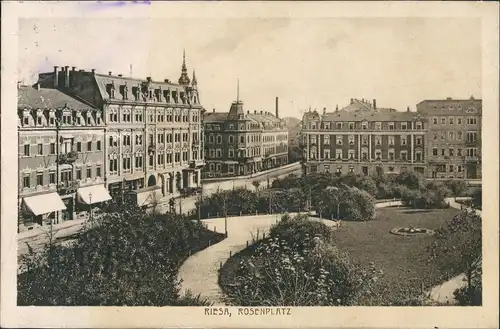 Ansichtskarte Riesa Rosenplatz 1928