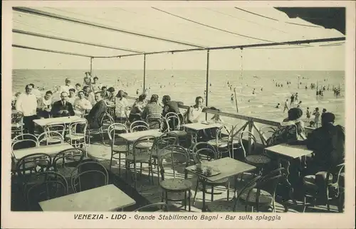 Lido Venedig Venezia Grande Stabilimento Bagni - Bar sulla spiaggia 1926