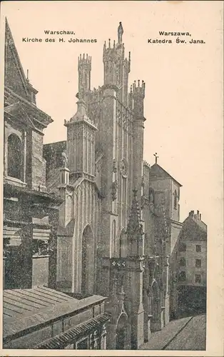 Postcard Warschau Warszawa Kirche des H. Johannes 1916