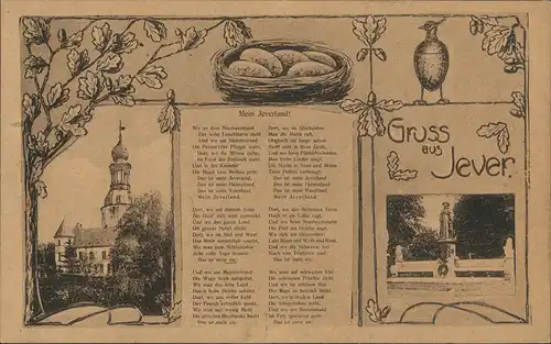 Ansichtskarte Jever 2 Bild Künstlerkarte - Mein Jeverland 1928