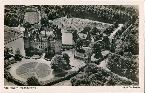Postkaart Haarzuilens Luftbild "de Haer' Kasteel de Haar 1930