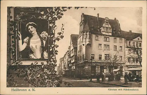 Ansichtskarte Heilbronn 2 Bild Kätchen, Straße und Kätchenhaus 1922