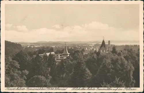 Bad Malente-Gremsmühlen-Malente Panorama Ansicht Fernansicht mit Kellersee 1920