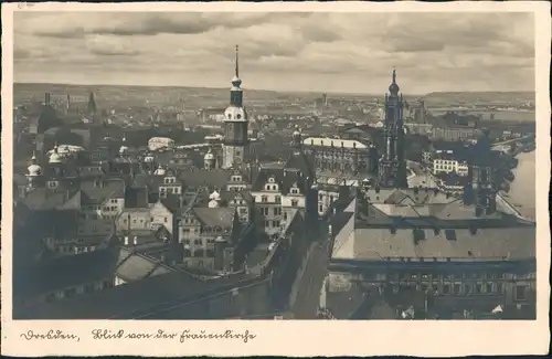 Ansichtskarte Dresden Blick von der Frauenkirche nach Friedrichstadt 1930