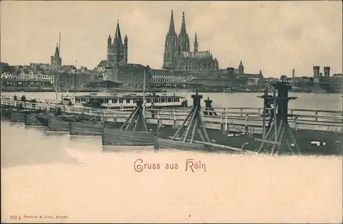 Ansichtskarte Köln Behelfsbrücke - Stadt 1909