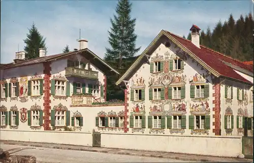 Ansichtskarte Oberammergau Bauernhäuser Hänsel- und Kretelhaus 1913