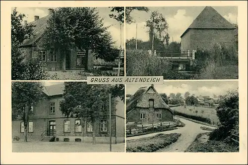 Ansichtskarte Haselau Altendeich: Häuser 1961