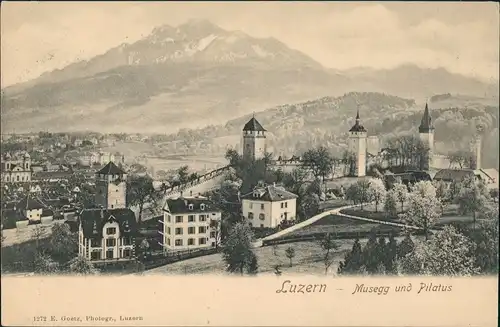 Ansichtskarte Luzern Lucerna Stadtpartie 1911