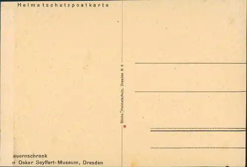 Ansichtskarte Dresden Oskar Seyffert-Museum, Bauernschrank 1920