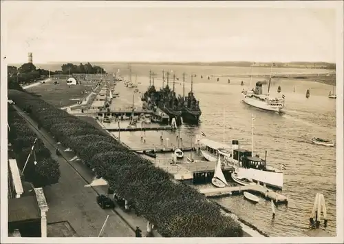 Travemünde-Lübeck Hafen, Blick auf die Travemündung, Schiffe 1930