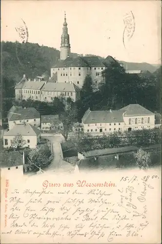 Ansichtskarte Wesenstein-Dohna Schloß Wesenstein, Straße - Hotel 1900