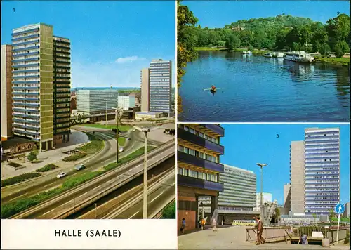 Halle (Saale) Hochstraße am Thälmannplatz, Saalepartie, Thälmannpaltz 1979/1976