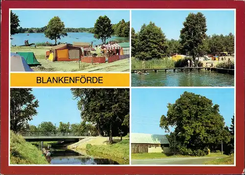Blankenförde Zeltplatz am Jamelsee, Laufsteg  See, Havelbrücke Große Linde 1985