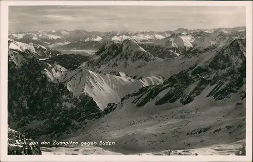 Ansichtskarte Grainau Panorama Blick vom Münchner Haus (Zugspitze) 1937