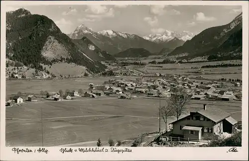Steinach-Pfronten (Allgäu) Panorama mit Falkenstein, Säuling und Zugspitze 1940