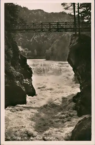 Ansichtskarte Füssen Wasserfall Waterfall/Lechfall Maxsteg 1931