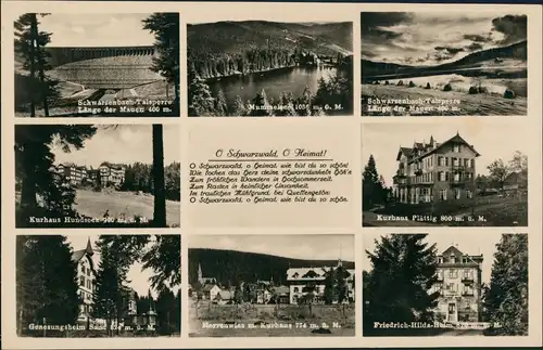 .Baden-Württemberg Schwarzwald Mehrbild-AK 8 Ansichten & Liedtext 1940